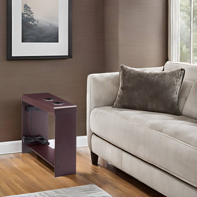 Nightstand with Charging Station - End Table with USB Ports & Outlets