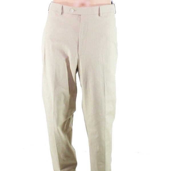 Lauren by Ralph Lauren Mens Pants Beige Size 44X30 Flat-Front Stretch. Opens flyout.