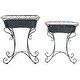 preview thumbnail 6 of 37, SAFAVIEH Hendrick Victorian Scroll Iron Outdoor Planter Set of 2.
