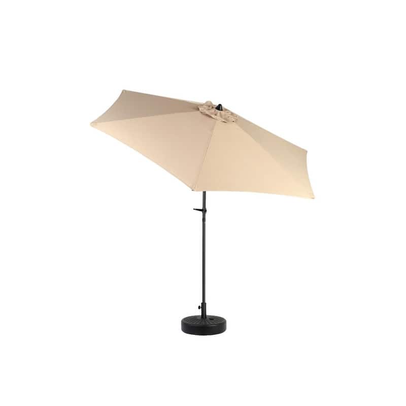 Push-Button Tilt 9FT Patio Umbrella - Easy Crank Lift, 6 Sturdy Ribs (Base Not Included)