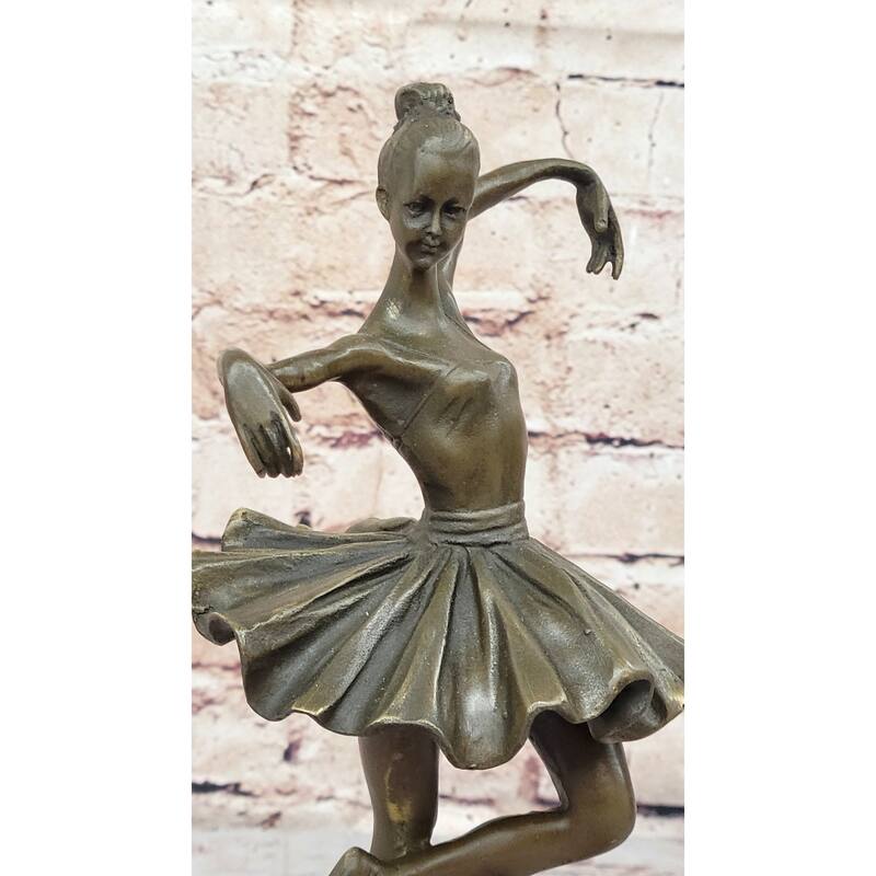 Hot Cast Bronze Metal Ballerina Ballet Dancer Figure Sculpture On Marble Base