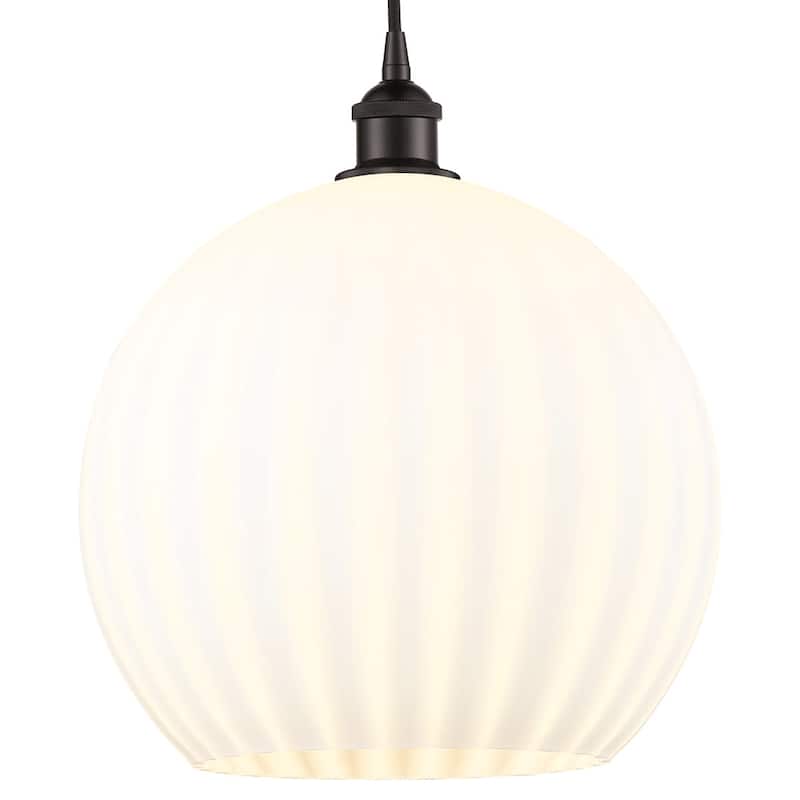Innovations Lighting 616-1P 17 14 White Venetian Pendant White - Oil Rubbed Bronze