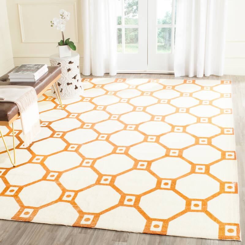 SAFAVIEH Handmade Cedar Brook Naelle Modern Jute Rug - 7'3" x 9'3" - Ivory/Orange