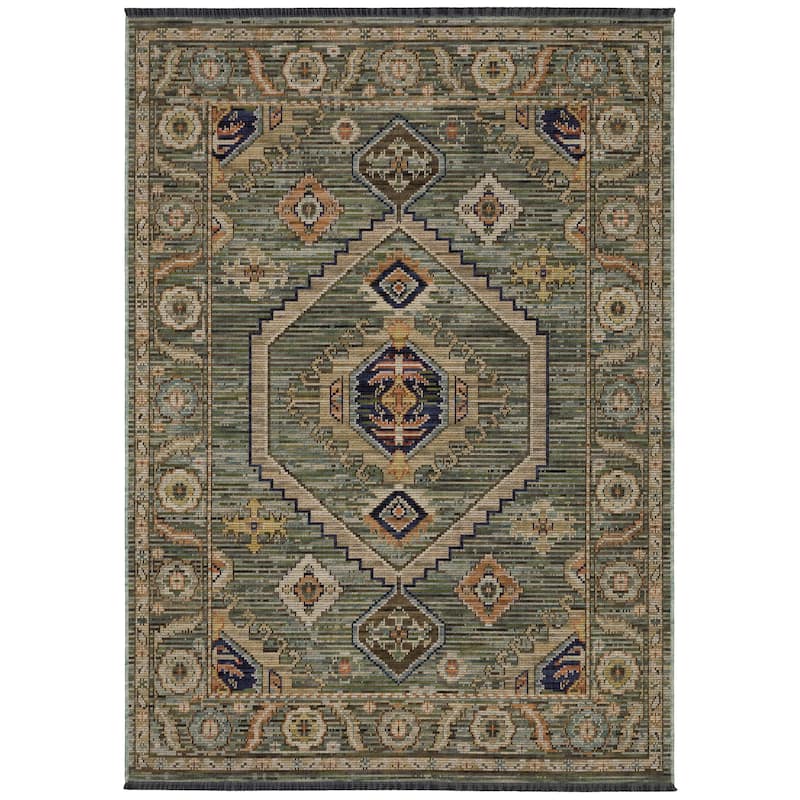 Landon Traditional Medallion Wool Blend Area Rug