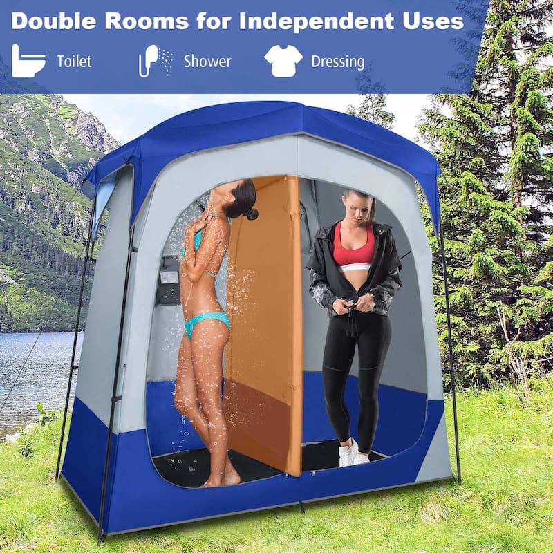 Goplus 2 Room Shower Tent Oversize Privacy Shelter Portable Dressing - See Details