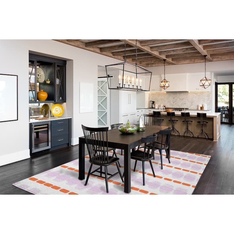 Watercolor Stripe Spring Chenille Rug