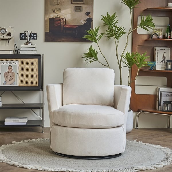 360 Degree Swivel Barrel Chair, Comfy Round Accent Sofa Chair