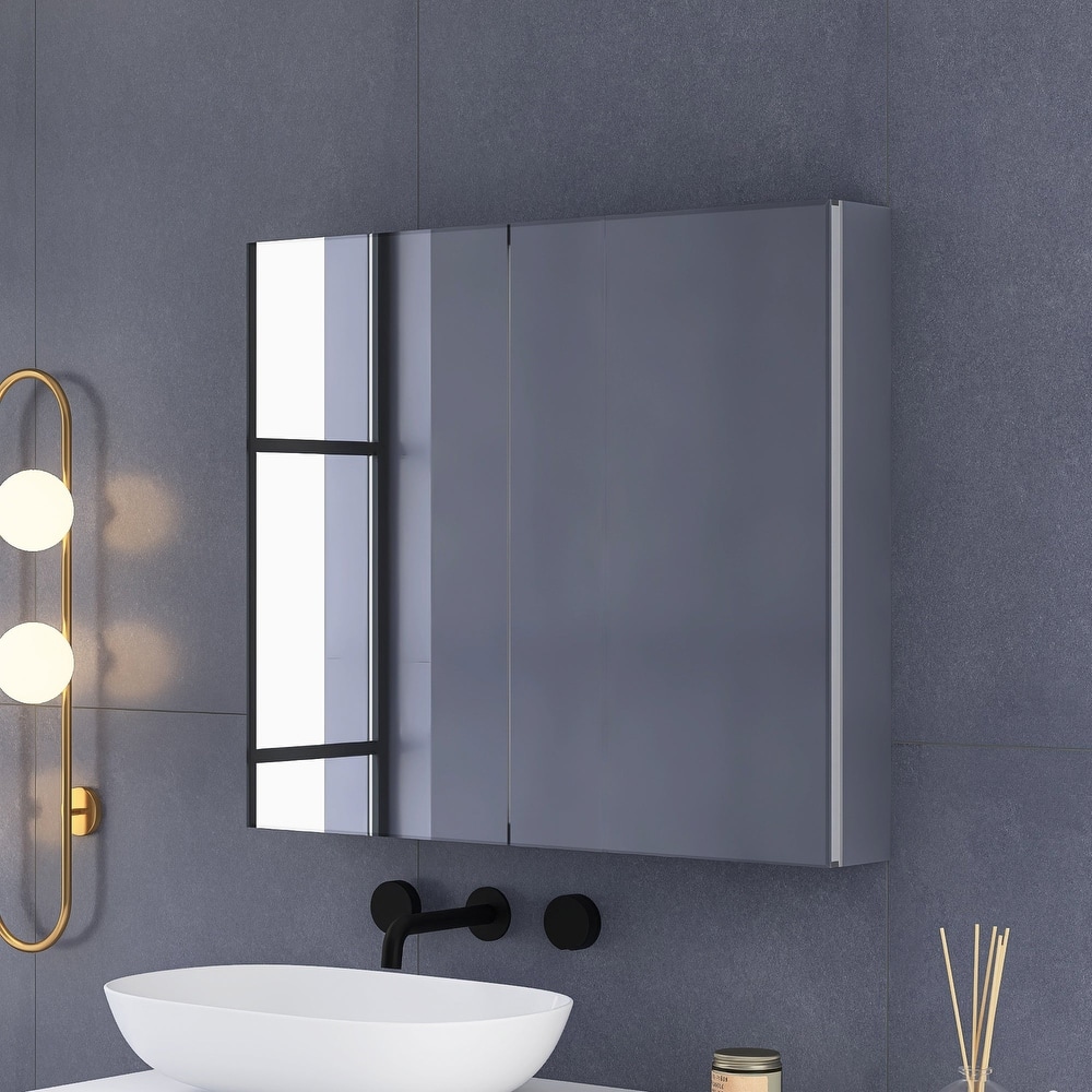 Rectangular Aluminum Recessed Mount /Surface Mount Medicine Cabinet with Mirror