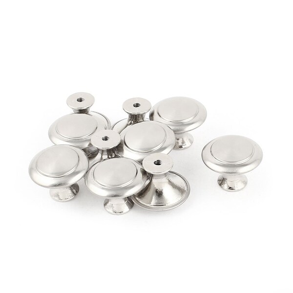 Unique Bargains 10 x Round Top Metal Wardrobe Cupboard Drawer Door Pull Knob 28x21mm Replacement