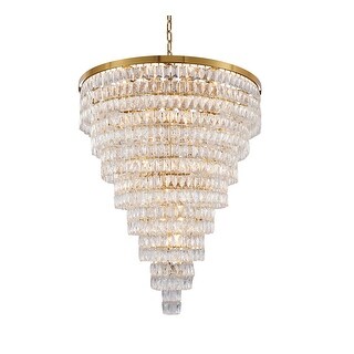 30-Light Gold 8 Tier Chandelier With Crystal Accents - Bed Bath ...