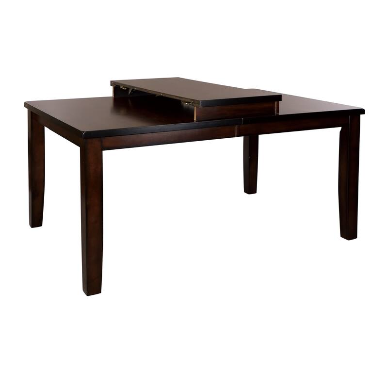 Cherry Finish Transitional 1pc Dining Table with Extension Leaf Mango veneer Wood Dining Furniture