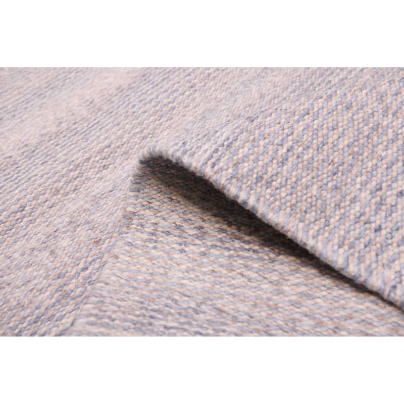 ECARPETGALLERY Flat-Weave Nevada Light Denim Blue Wool Kilim - 5'2 x 7'9