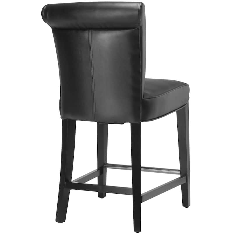 SAFAVIEH Jenelle Black Faux Leather 23-inch Counter Stool - 18.7" W x 23" D x 36.4" H - 19Wx23Dx36H