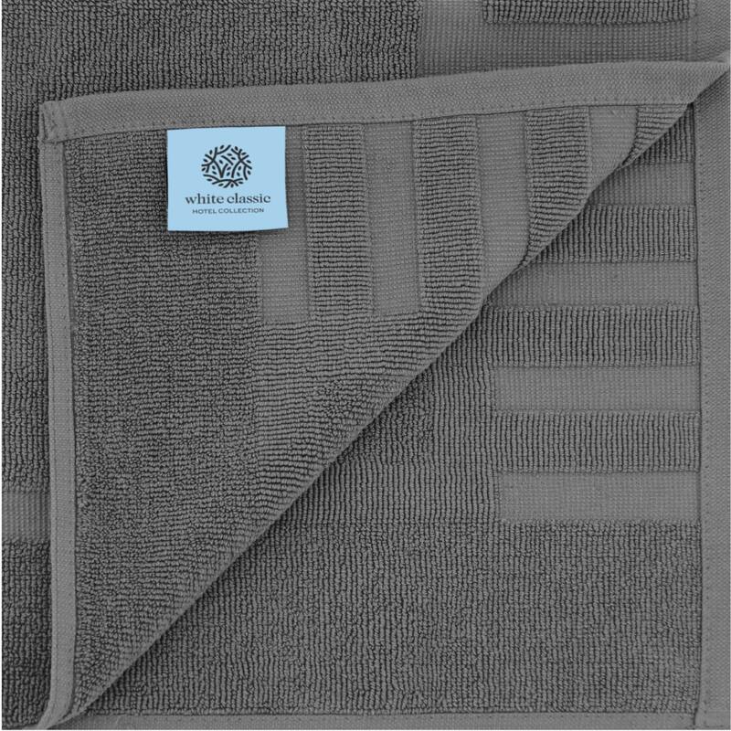 White Classic Luxury Cotton Bath Mat 22x34 Set of 2