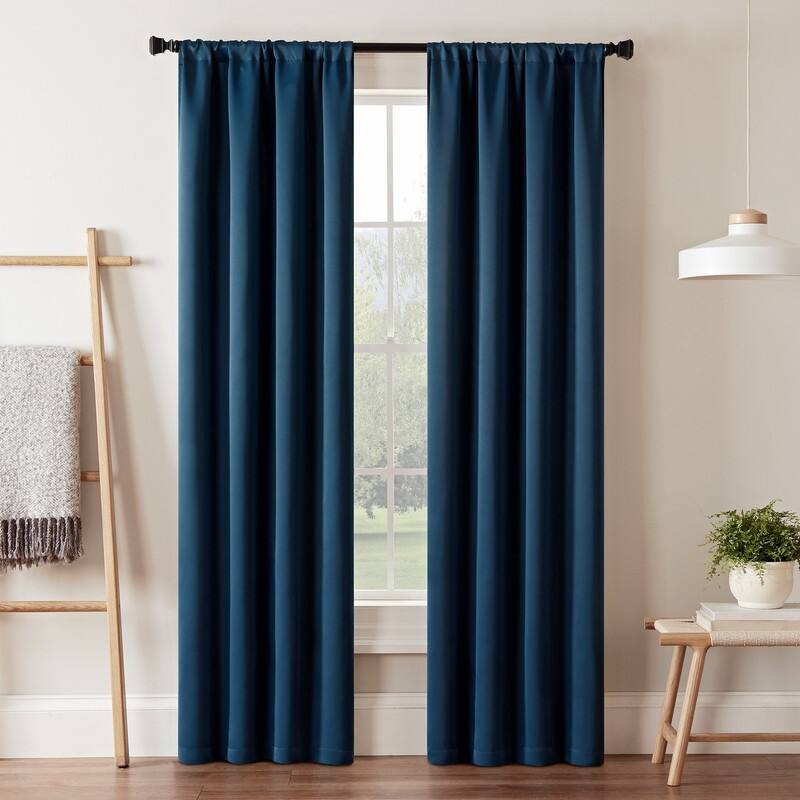 Eclipse Darrell Thermaweave Blackout Window Curtain Panel. - 84 Inches - Indigo