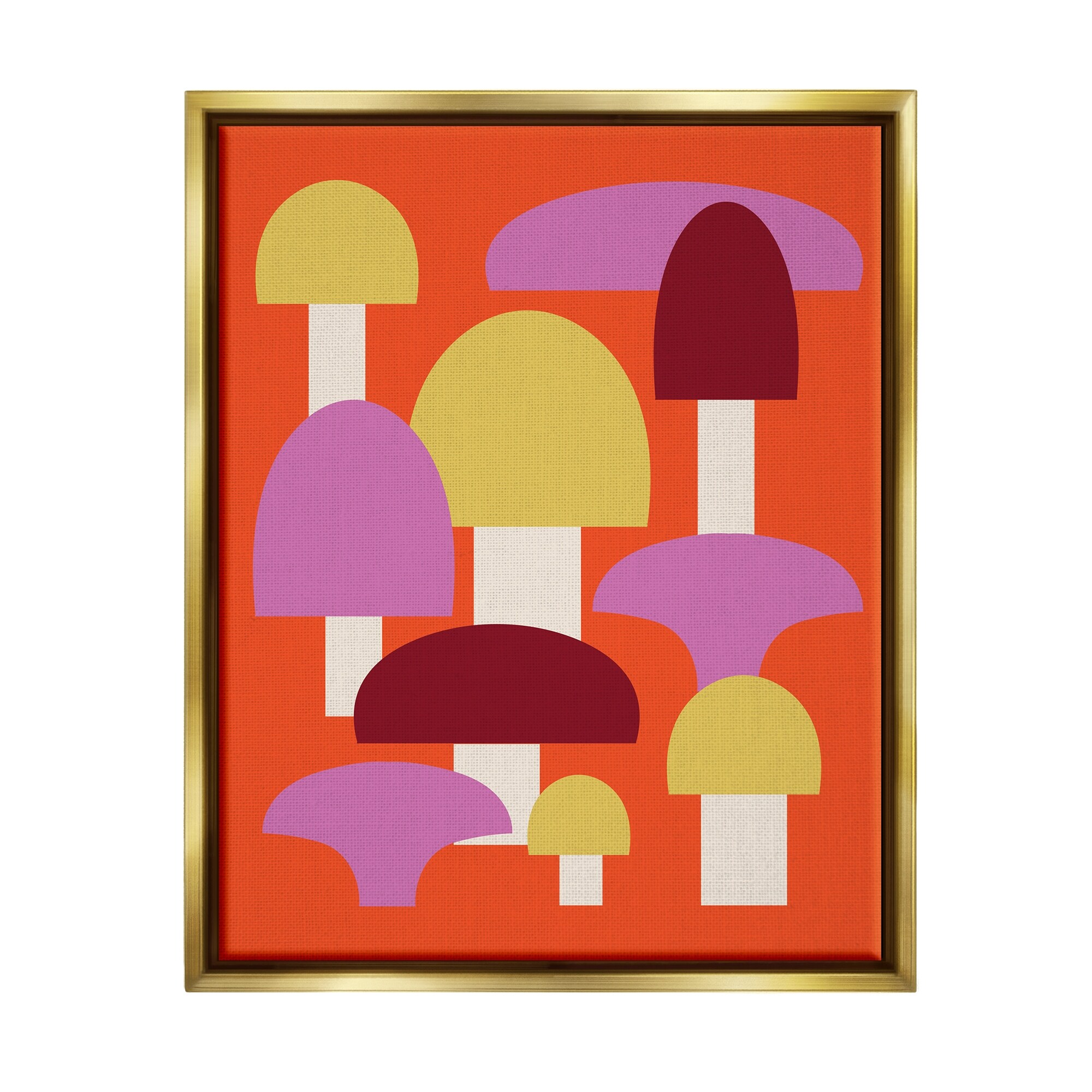 Stupell Pop Style Mushrooms Framed Floater Canvas Wall Art Design by Lil' Rue
