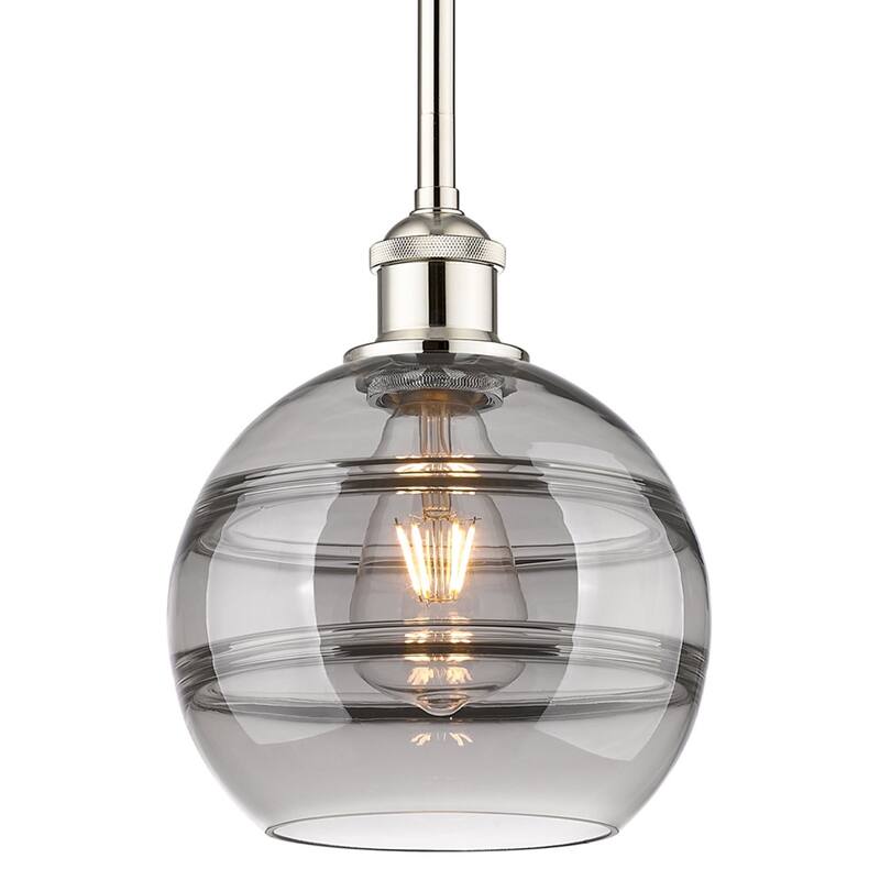 Innovations Lighting 616-1S 9 8 Rochester Pendant Rochester 8" Wide - Polished Nickel / Light Smoke