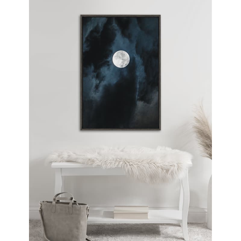 Kate and Laurel Sylvie Driftless Moon Framed Canvas by Pete Olsen