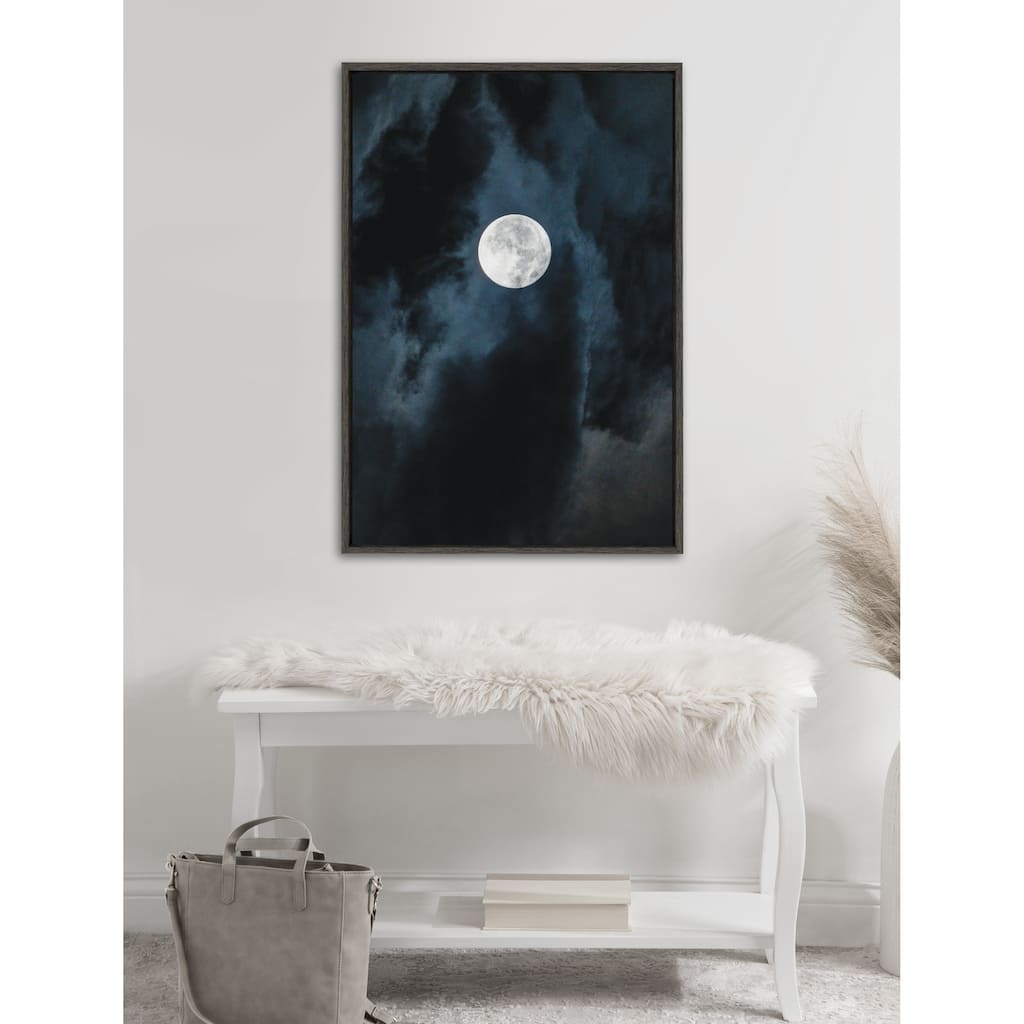 Kate and Laurel Sylvie Driftless Moon Framed Canvas by Pete Olsen