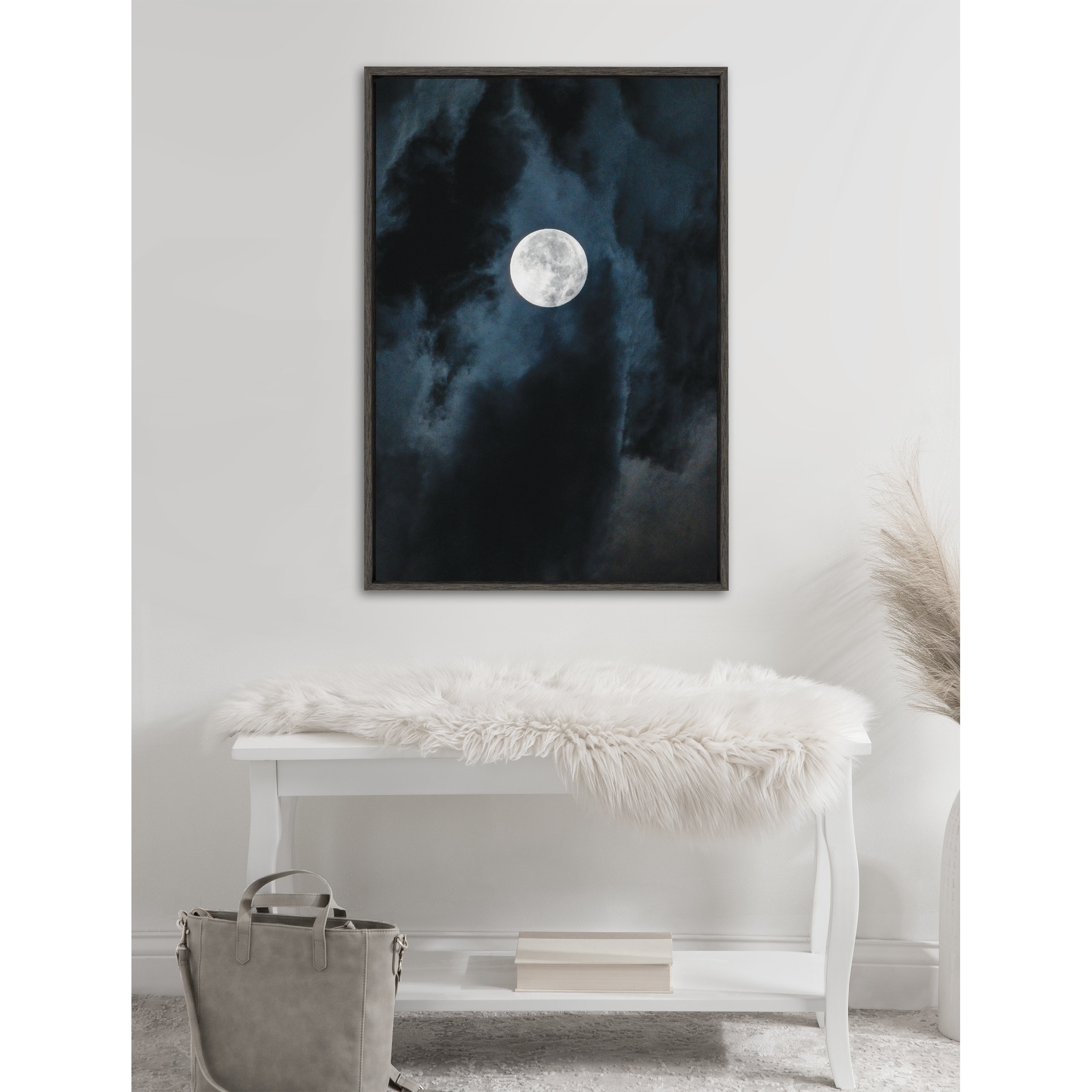 Kate and Laurel Sylvie Driftless Moon Framed Canvas by Pete Olsen