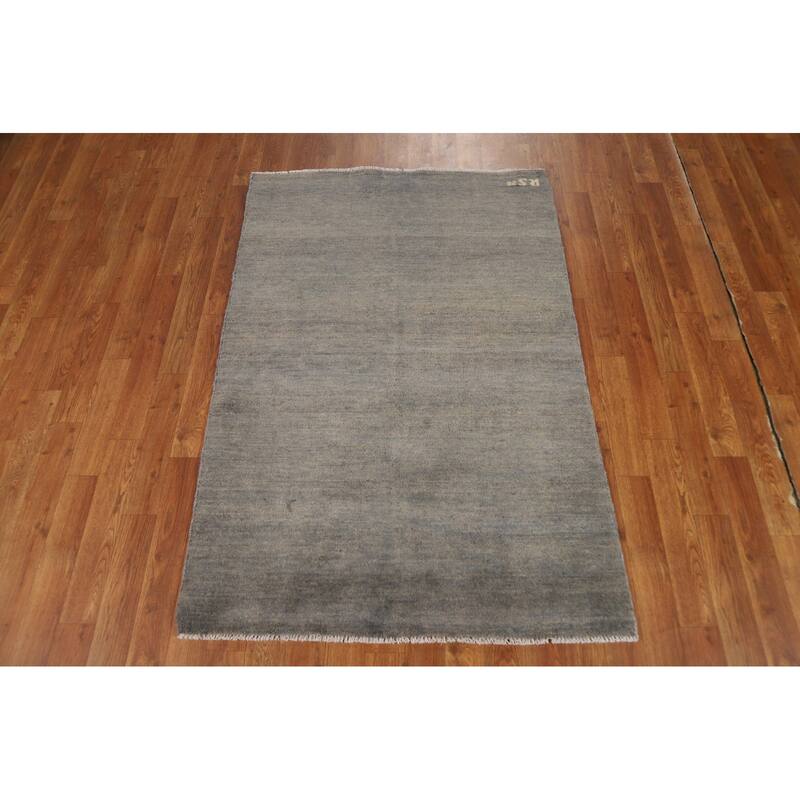 Hand Knotted Oriental 100% Wool Carpet Modern Modern Multi-Colored Gabbeh Area Rug - 4' 10'' X 3' 3''