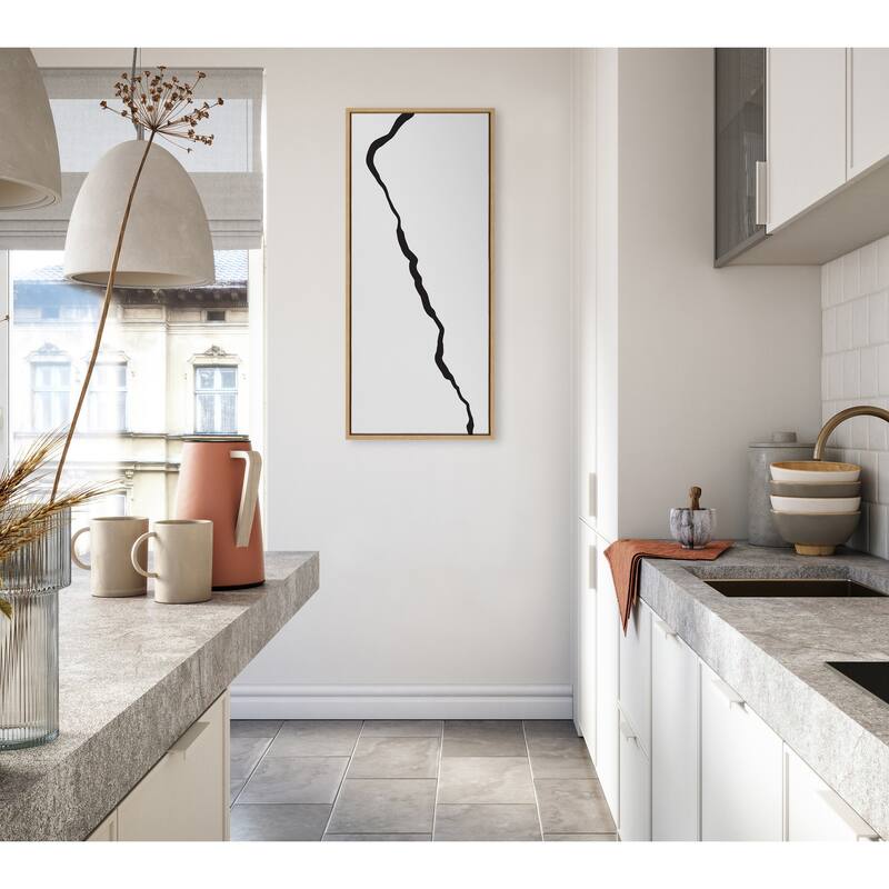 Kate and Laurel Sylvie Elevated Abstract Minimalist Mountain Landscape Framed Canvas by The Creative Bunch Studio