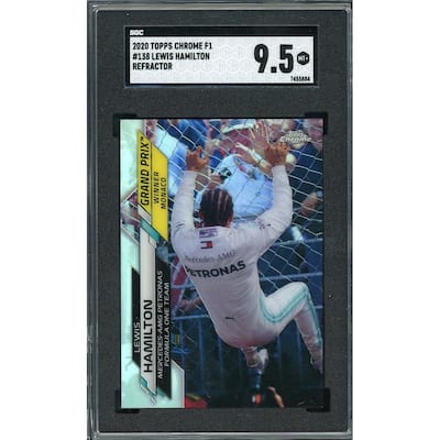 Lewis Hamilton 2020 Topps Chrome F1 Refractor Card #138 Graded SGC 9.5 - 8'6" x 11'6"