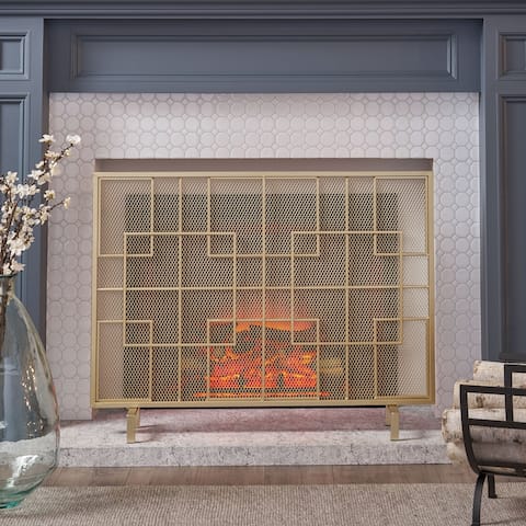 Alamance Modern Single Panel Fireplace screen by Christopher Knight Home - N/A