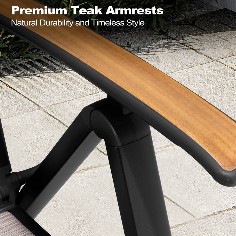 9/11/13-Piece Luxury Outdoor Dining Set All-Weather Aluminum Patio Furniture Foldable Chairs