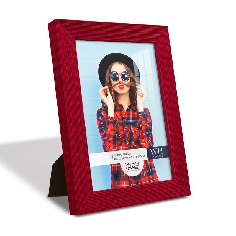 4 Piece Set Solid Wood Picture Frame - Red - 5x7