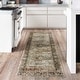 preview thumbnail 12 of 13, Alexander Home Isabelle Olive Tone Oriental Pattern Printed Area Rug 2'6" x 9'6"