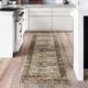 preview thumbnail 13 of 13, Alexander Home Isabelle Olive Tone Oriental Pattern Printed Area Rug 2'6" x 12'