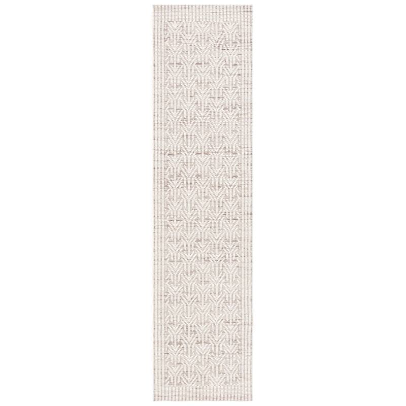 SAFAVIEH Handmade Marbella Ellice Modern Wool Rug - 2'3" x 9' Runner - Ivory/Beige