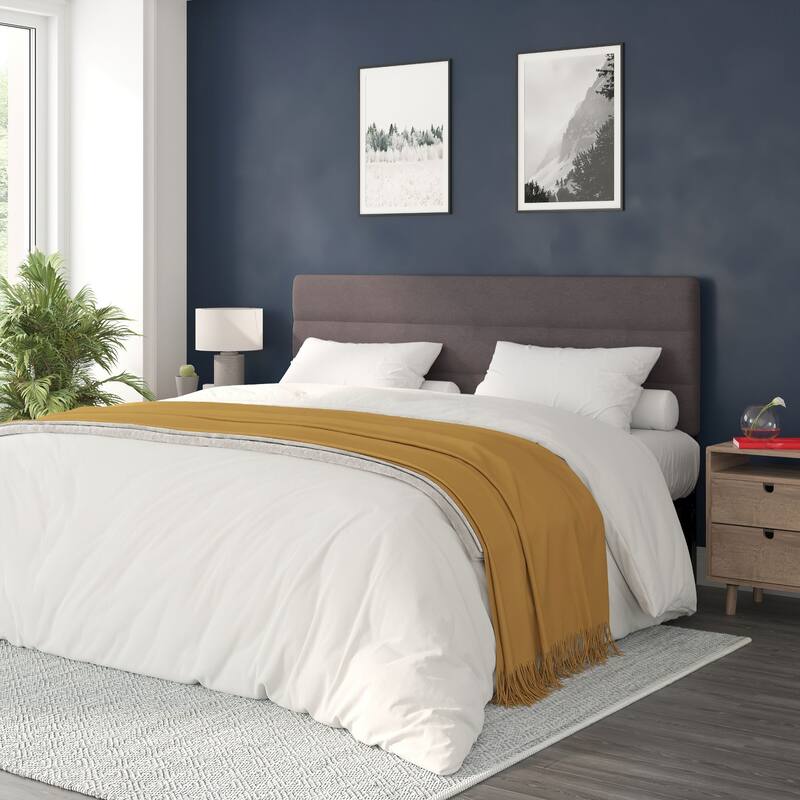 Universal Fit Tufted Upholstered Headboard - Gray - King