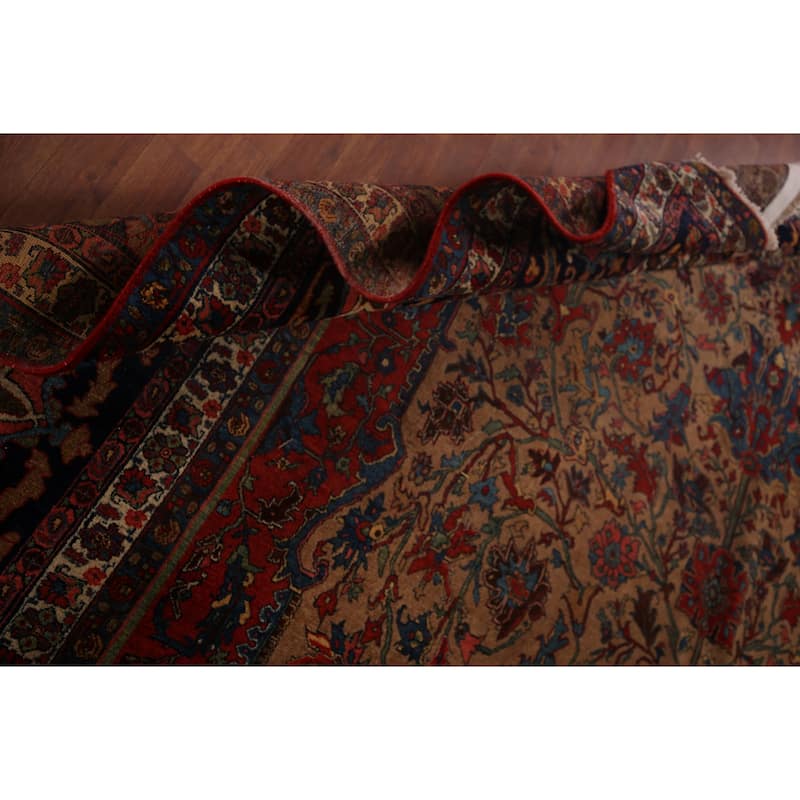 Vegetable Dye Bidjar Antique Persian Large Rug Handmade Wool Carpet - 12'0"x 18'5"