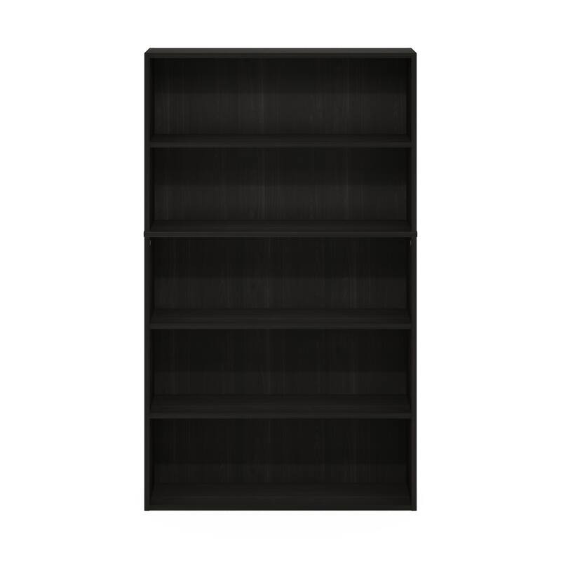 52.68 in. Tall Espresso Wood 5-Shelf Bookcase
