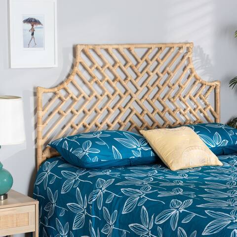 Jayliah Modern & Bohemian Standalone Rattan Headboard-Queen