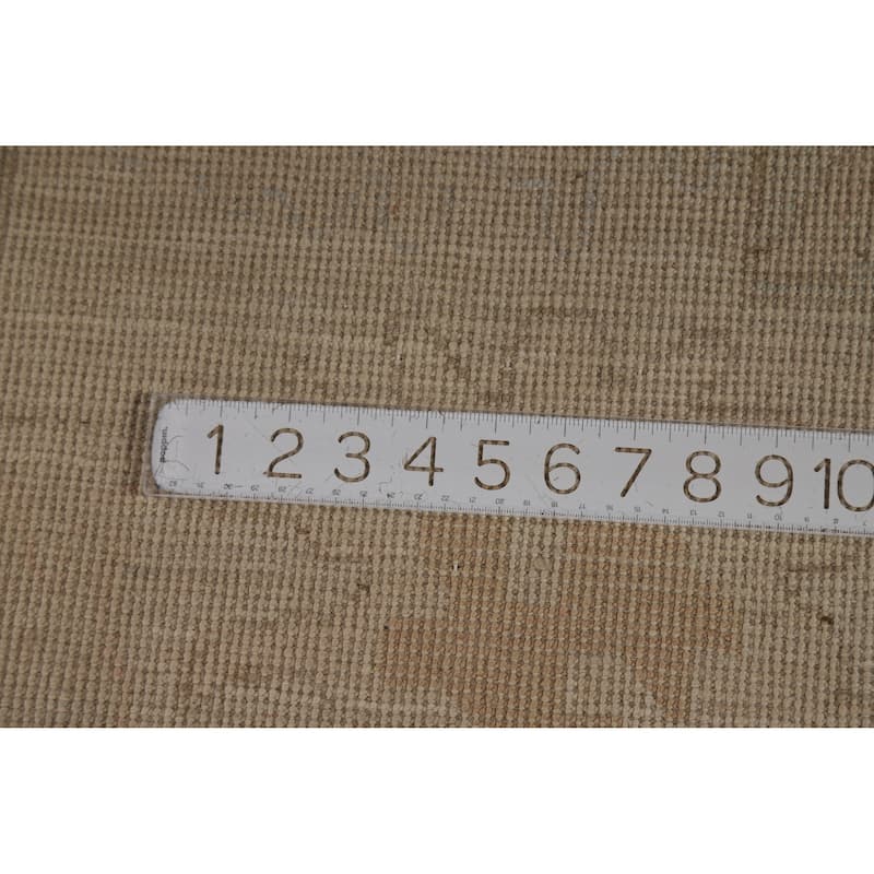 Hand Knotted Oriental 100% Wool Carpet Transitional All-Over Beige & Ivories Oushak Area Rug - 12' 0'' X 9' 0''