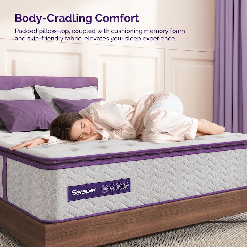 12 Inch Memory Foam Pillow Top Medium Mattress