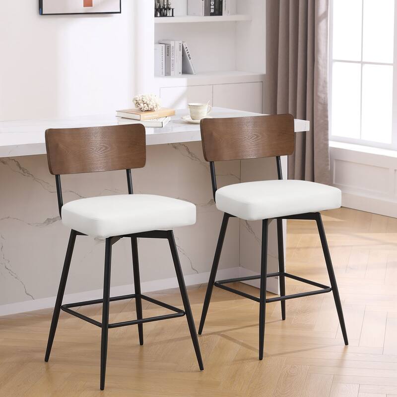 26"/ 29" Faux Leather Swivel Counter/ Bar Stools Set of 2/3
