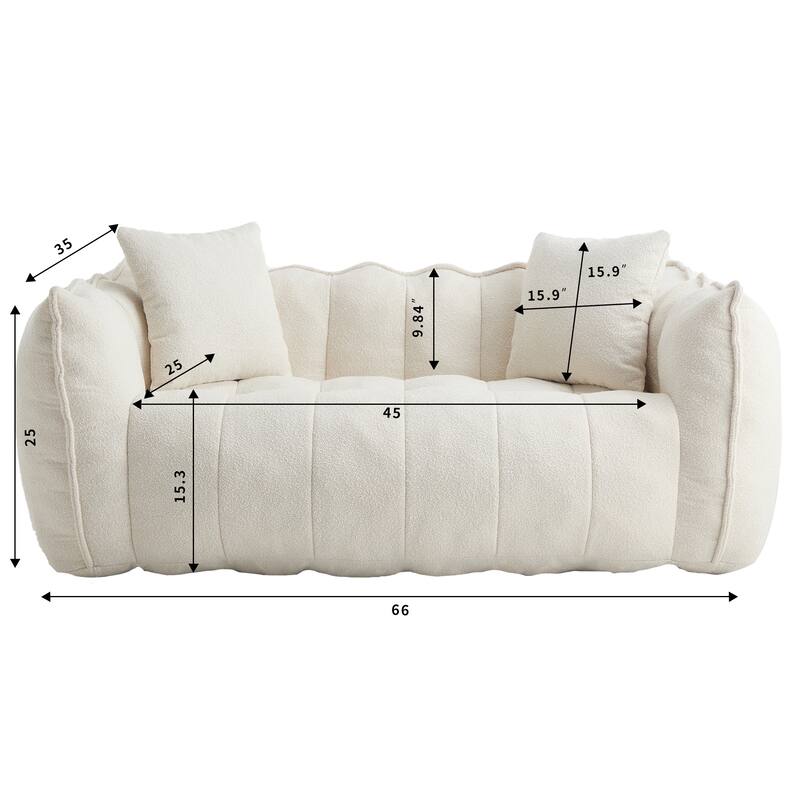 Soft beanbag chair with high resilience foam core for two people