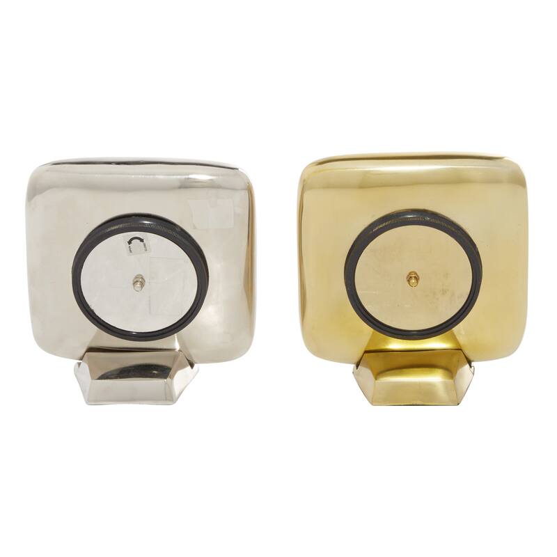 Multi Colored Aluminum Metal Decorative Clock (Set of 2) - 6 x 3 x 6