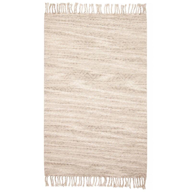 ECARPETGALLERY Braid weave Sienna Light Khaki Wool Rug - 5'0 x 8'1 - Khaki - 5'0 x 8'1