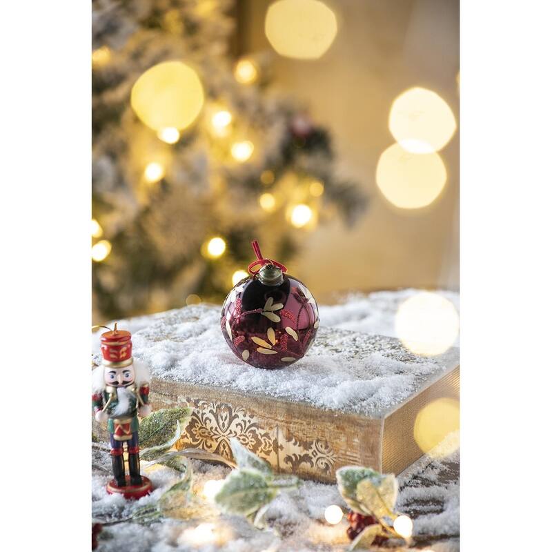 D3" Christmas Ball Ornaments, Glass Decorative Hanging Ball Christmas Tree Ornaments for Holiday, Set of 12