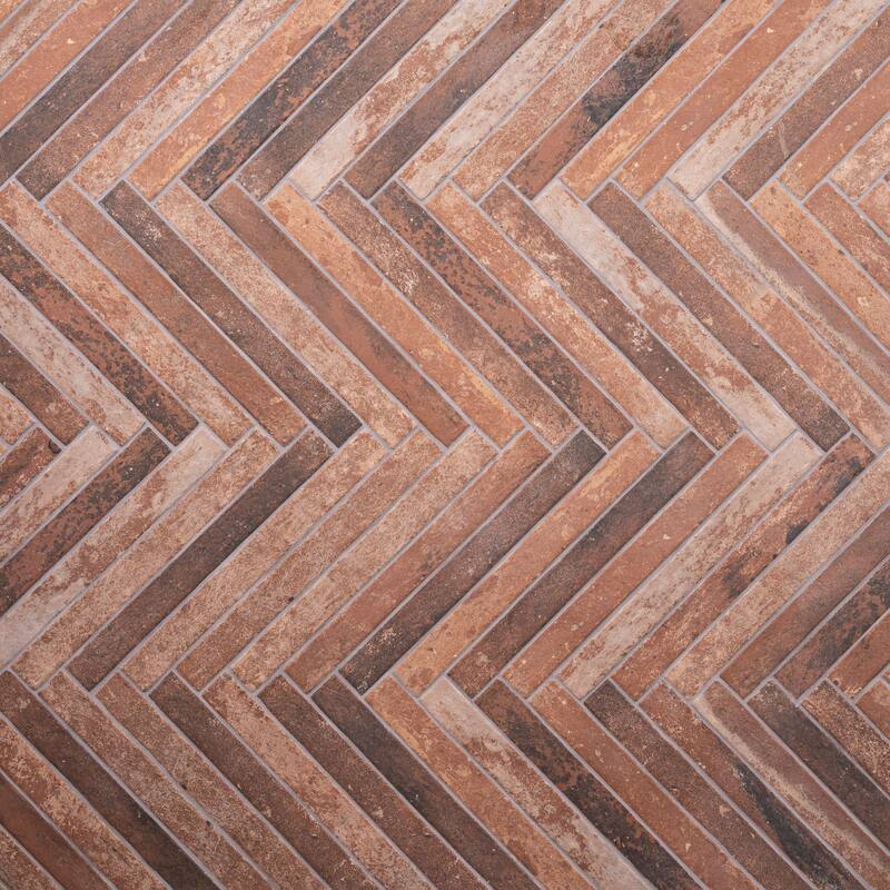 Ackland AKNPTMON2X18M-CA Montello - 2" x 18" Porcelain Brick Floor and - Rouge