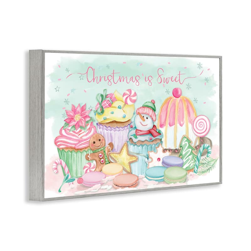 Stupell Christmas Is Sweet Festive Desserts Framed Giclee Art Design By Mollie B.