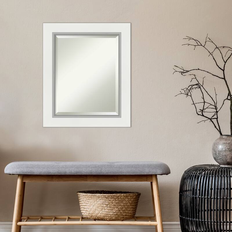 Beveled Wall Mirror - Eva Black Silver Frame