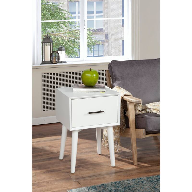 Flynn End Table, Acorn - White