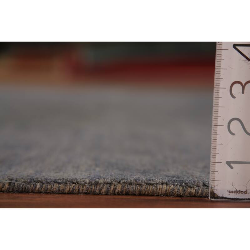 Gabbeh Modern Area Rug Hand-Knotted Strip Gray Wool Carpet - 5'7" x 7'10"