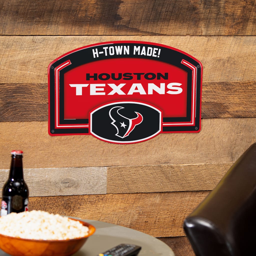 Houston Texans Embossed Steel Wall Sign, 11" x 17"